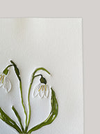 Snowdrops embossing, drawing and collage - detail.