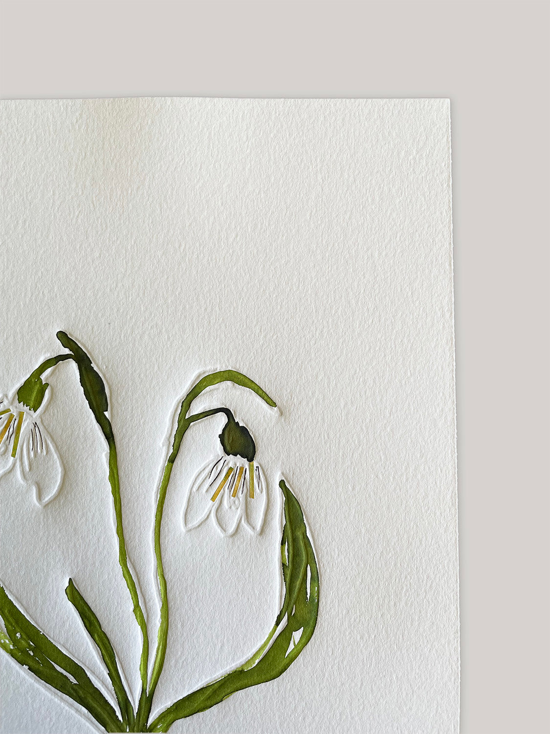 Limited Edition Snowdrops Embossing, Drawing and Collage