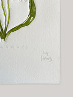 Snowdrops embossing, drawing and collage - detail.