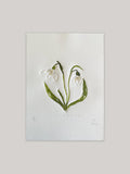 Snowdrops embossing, drawing and collage.