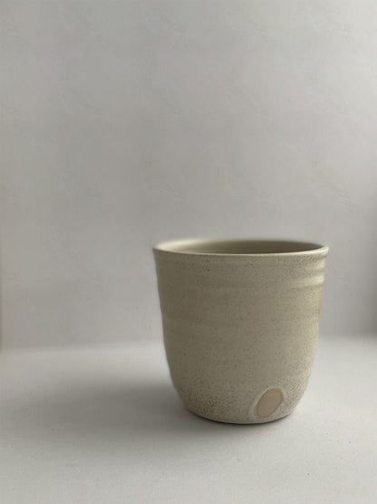 Stone Speckle ceramic coffee cup - detail.