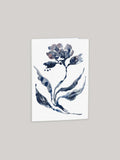 Greetings card with abstract floral watercolour design on a neutral background.