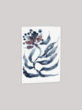 Greetings card with floral watercolour design on a white background.