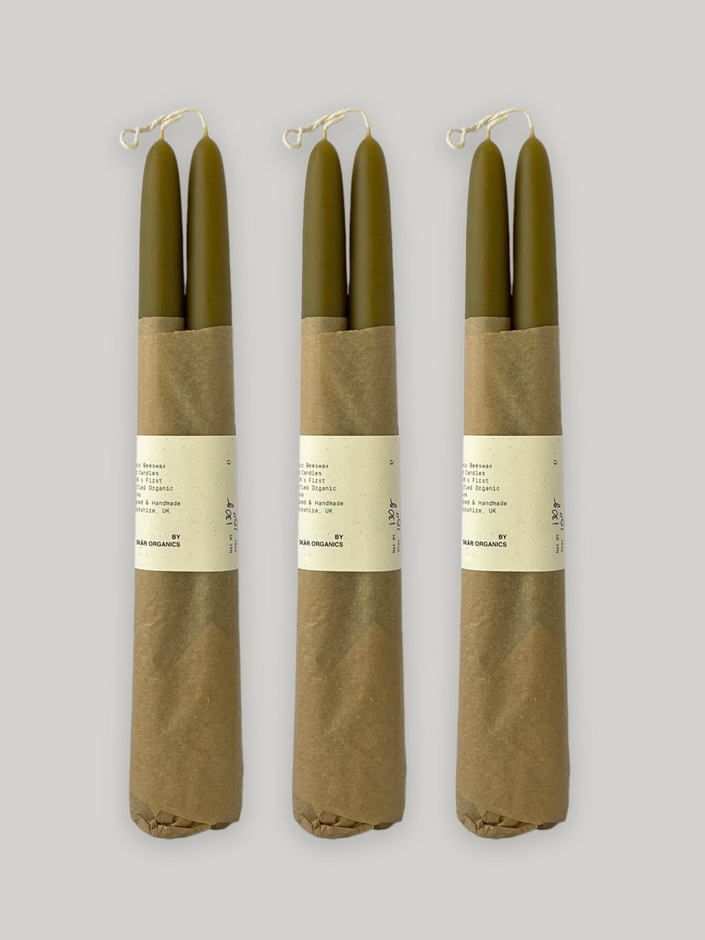 Organic Beeswax Hand-dipped Taper Candle Set | 3 Pairs