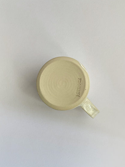 Warm White Speckle ceramic espresso mug - base.