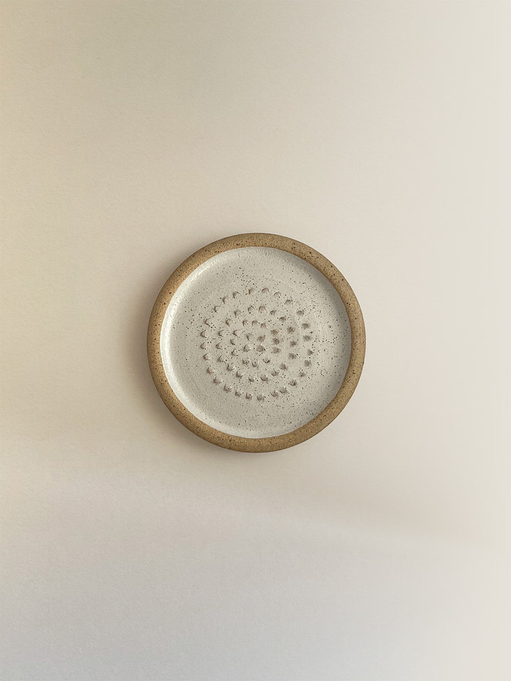 White Speckle Handmade Ceramic Garlic Grater | 10cm