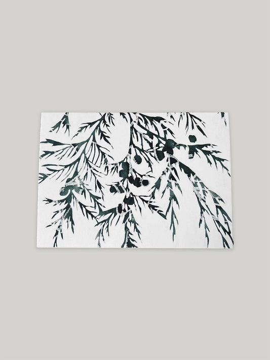 Winter Branches botanical Christmas card - front.