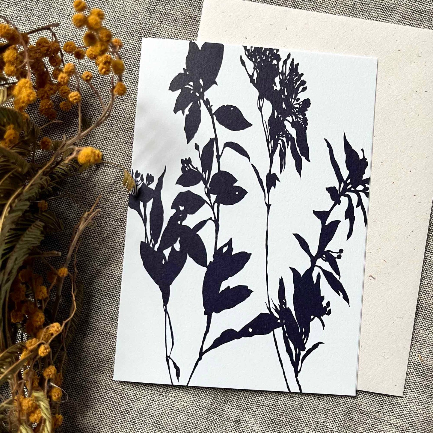 Winter Shadows Botanical Greeting Card | A6